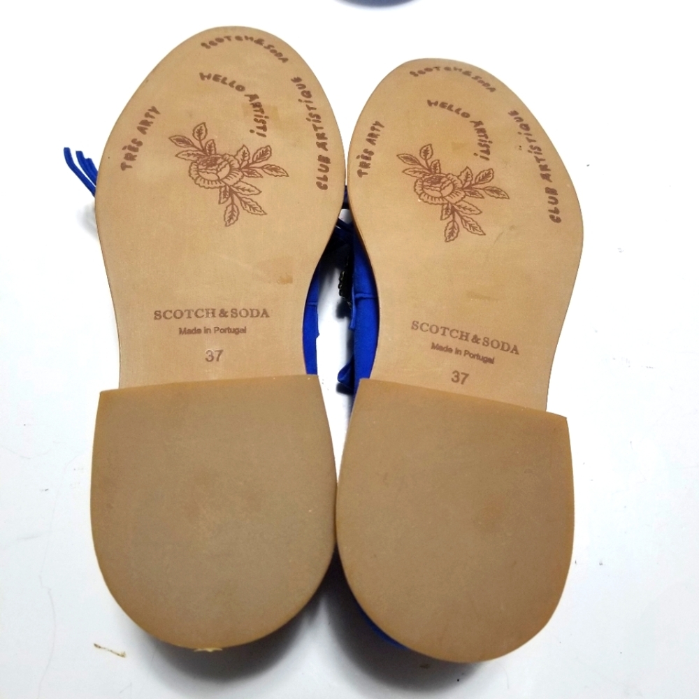 🆕️ Scotch & Soda LOEL Fringe Blue Suede Loafers Flats Leafs Shoes EU 37 - Picture 8 of 13